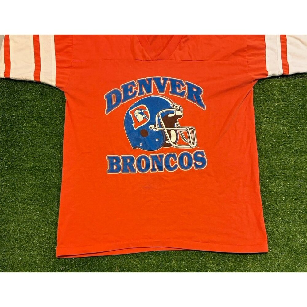 Vintage Denver Broncos shirt mens large orange blue logo 7 1990s NFL 27 - Picture 5 of 12